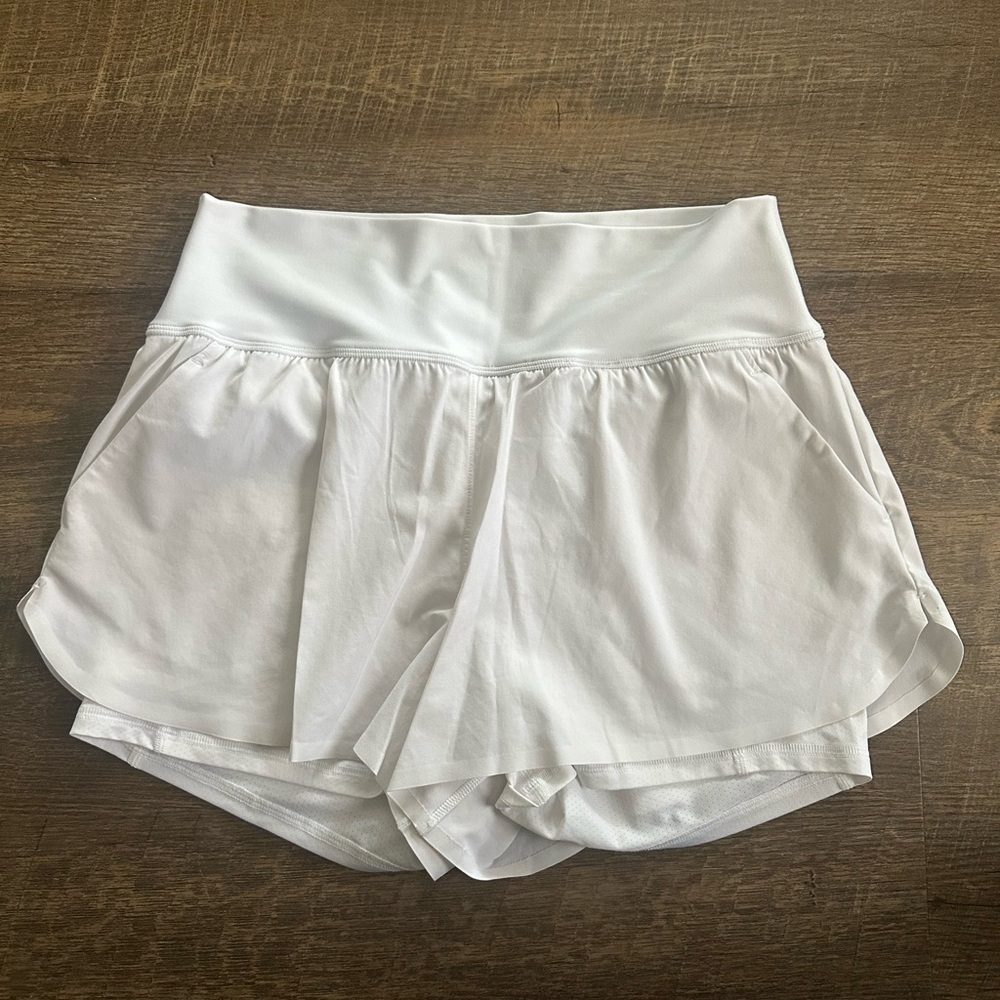 Women's YPB White Athletic Shorts